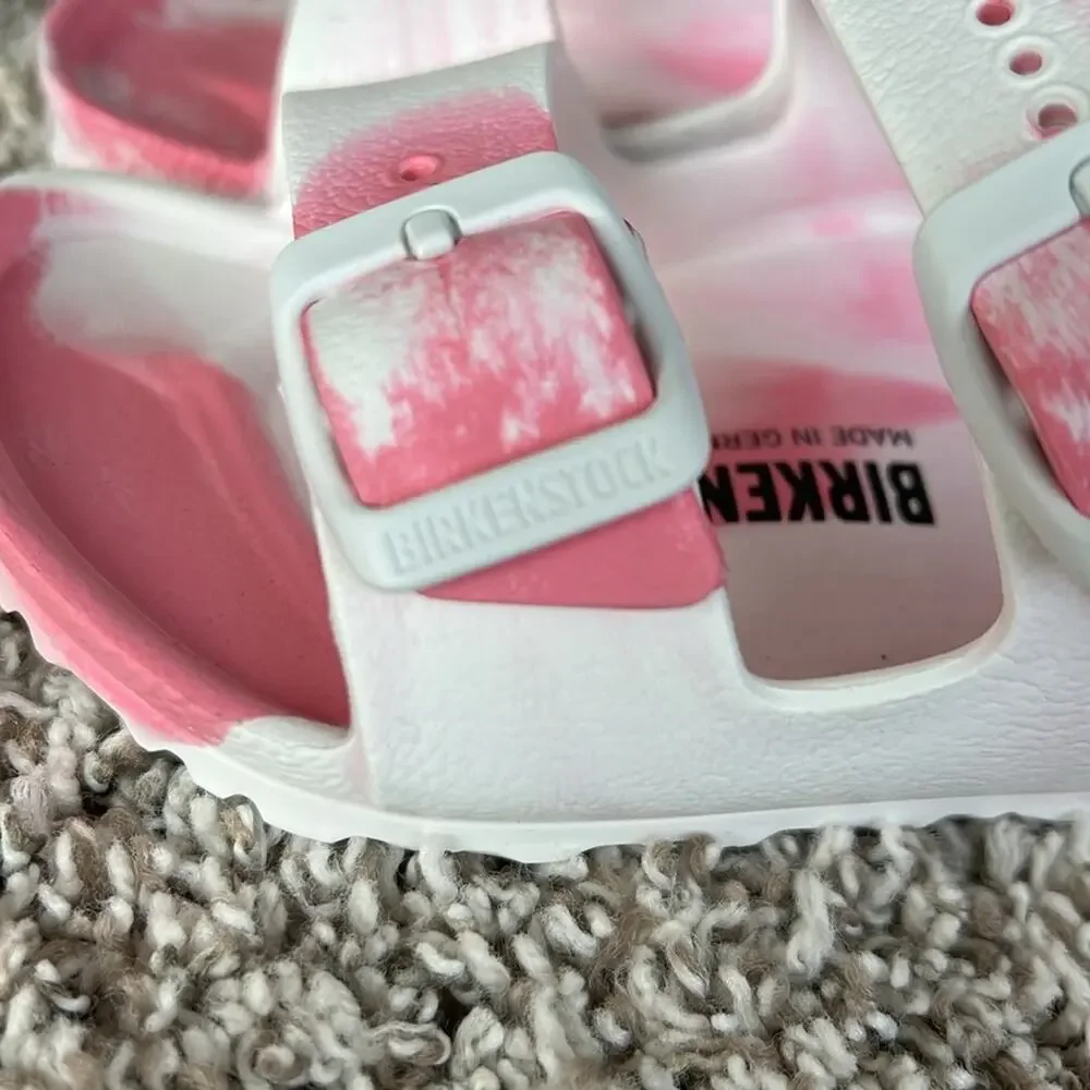 Birkenstock Kids Arizona EVA Sandals in Multi Pink White Tie Dye